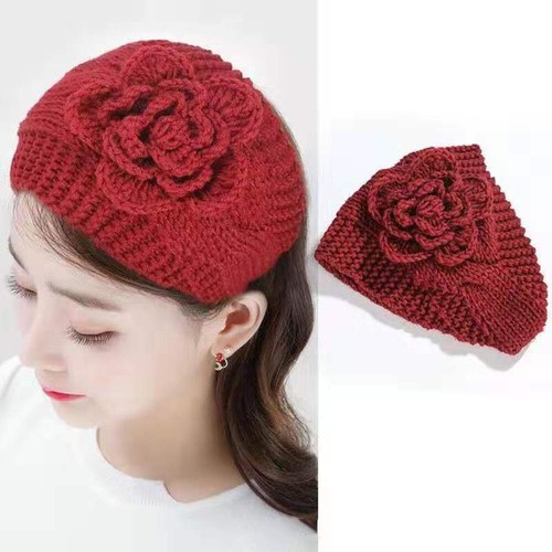 Handmade Crochet Flower Headwrap Knit Headband Winter Ear Warmer  Wild Turban * - Picture 74 of 75
