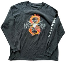 Vintage Biker Club Long Sleeve MC Shirt XL Monster Jalisco Skull Black