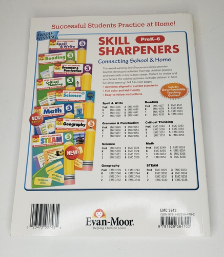 Skill Sharpeners Geography, Grade 3, Paperback by Evan-School & Home Workbook - Bild 2 von 3