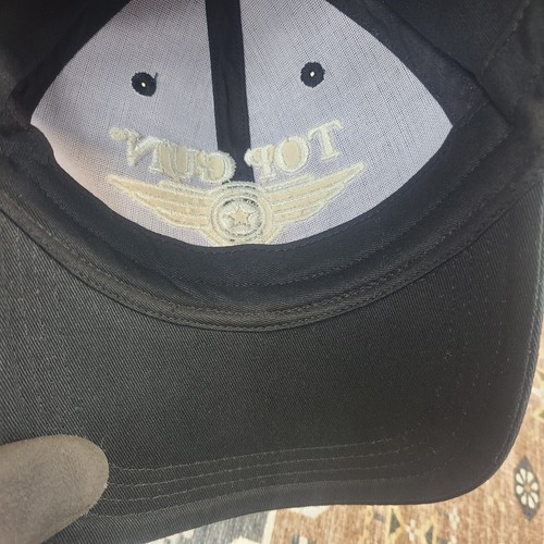 Top Gun Movie Strap Back Hat 3D Wing Logo Black Adjustable Cap - Picture 9 of 12