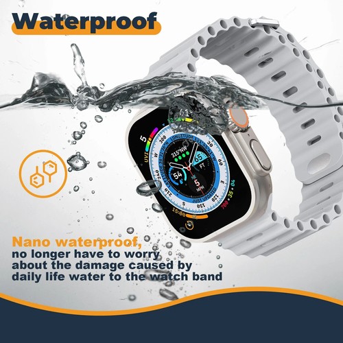 Ocean Loop Silicone Watch Band For Apple Watch 11 10 9 8 7 6 SE 5 4 3 2 1 Ultra - Picture 21 of 49