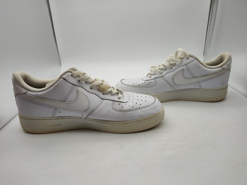 Nike-Air Force 1-315122-111-Men’s Size 12-White Leather Shoes-Sneakers-VERY NICE - Picture 9 of 15