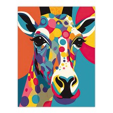 Colourful Giraffe Graphic Artwork Zoo Animal Geometric Wall Art Poster Print