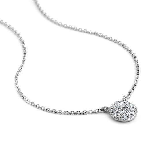 18k Gold Plated Pave Moissanite Round Disk Pendant Necklace | For Her | VVS - Bild 4 von 21