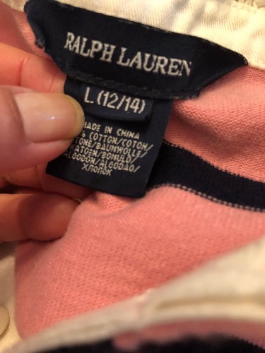 Vtg Circa 2008 Ralph Lauren Girls L 12/14 or Women XXS Shirt Dress Pink Stripe - Picture 7 of 7