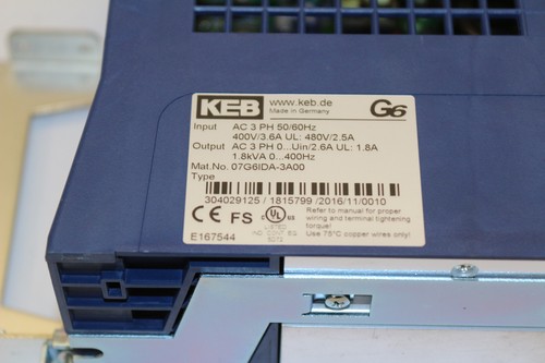 KEB 07G6IDA-3A00 Frequency Inverter Drive | Combivert G6 | 07G6IDA3A00 - Picture 8 of 8