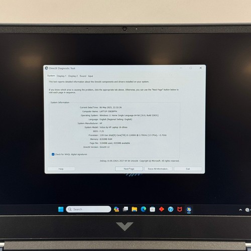 HP Victus 16" i5-11400H 2.7GHz 8GB RAM 512GB SSD NVIDIA GeForce GTX 1650 - Picture 10 of 11