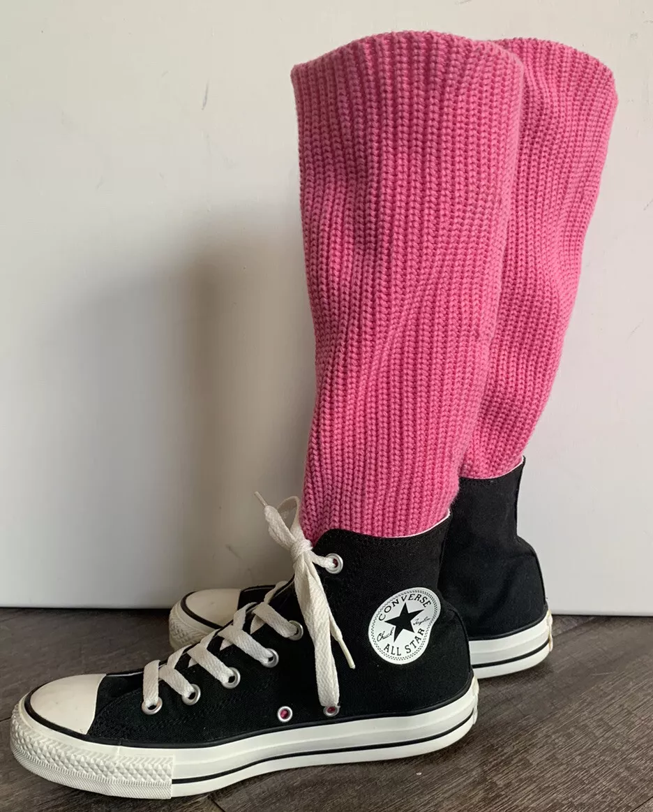 Knee high top pink converse
