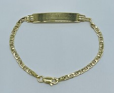 10k yellow gold Baby/children  s ID engraveable Mariner link bracelet. New Item.