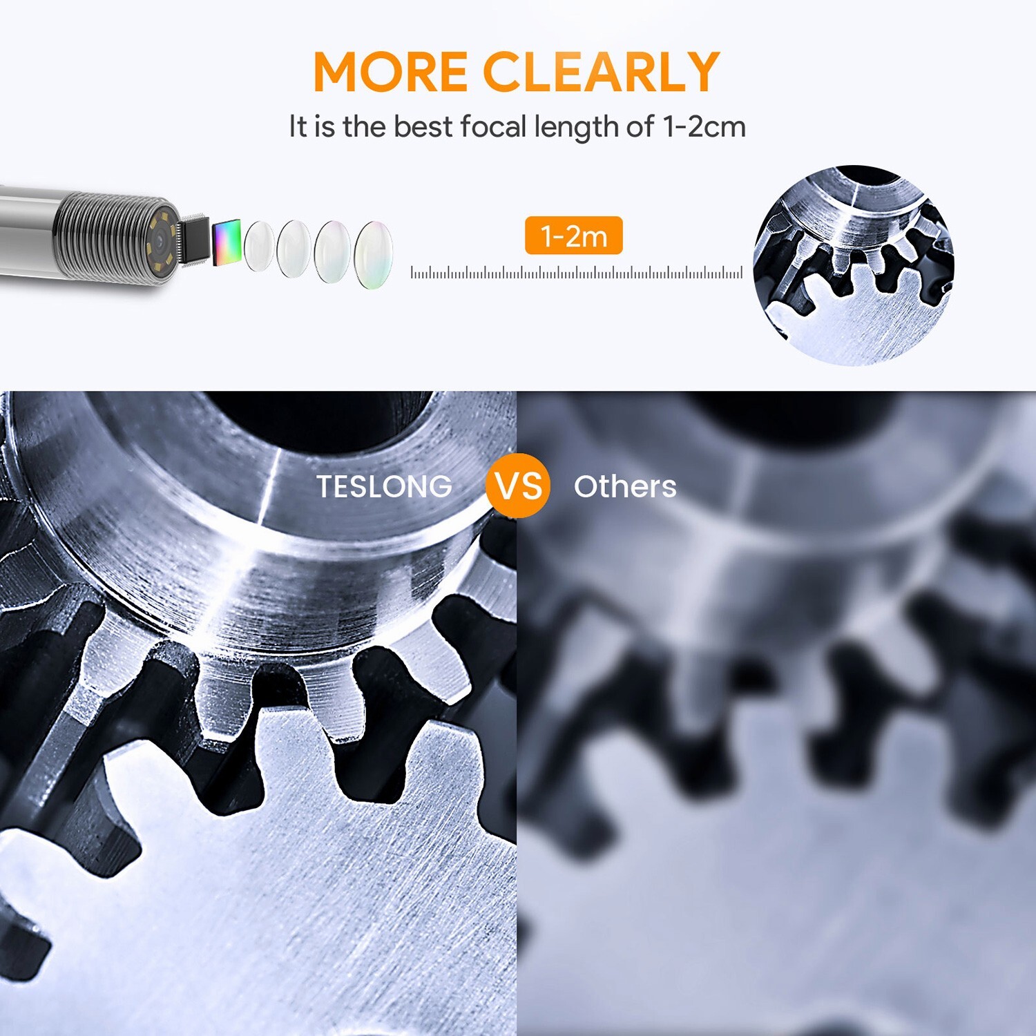 Teslong Rifle BoreScope for iPhone & iPad WiFi Bore scope Cam Fit 0.2in