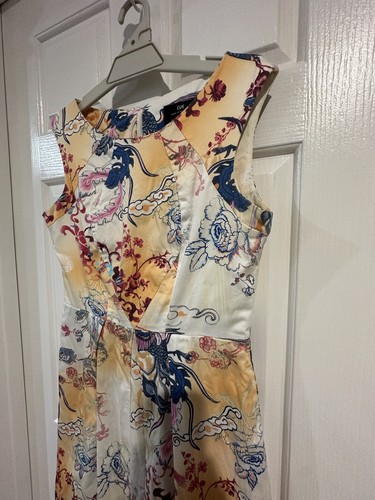 Cue Dress | Size 10 | Multicolour Floral Sleeveless Boat Neck | Pleated Party - Picture 2 of 8