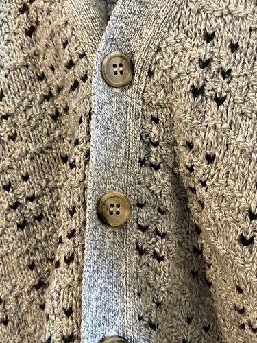 Vtg Liberty Sweater Mens XL Cardigan Grandpa Ribbed Chunky Knit Buttons Cotton - Picture 3 of 9