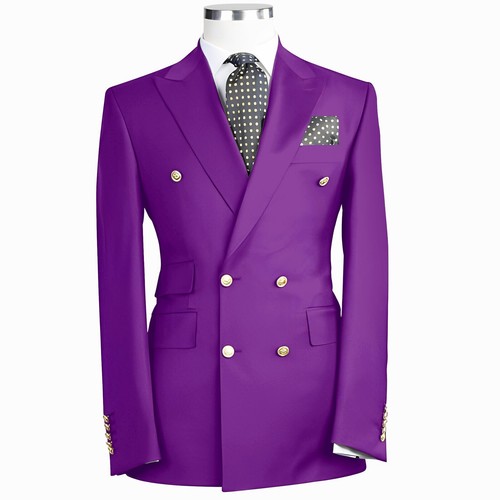 Double Breasted Business Men's Suit Jacket Formal Party Groom tuxedo Prom Blazer - Foto 10 di 41