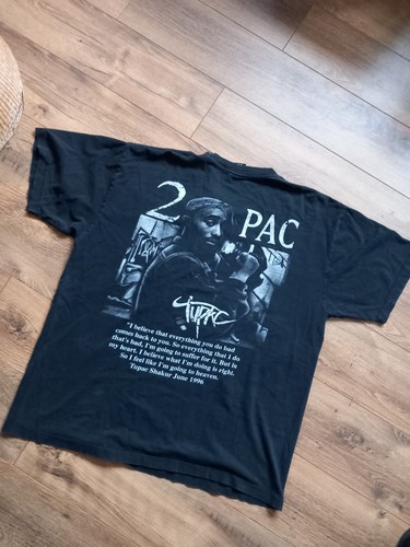 Tupac Shakur Printed Rap Jersey Double Graphic T-Shirt Size XL Extra Large - Picture 3 of 6