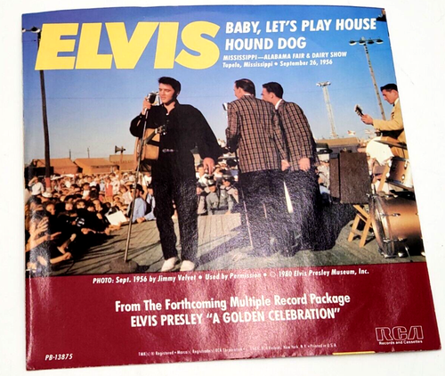 Elvis : Baby Let's Play House / Hound Dog 45 Rpm record w/ picture yellow 50th - Picture 11 of 11