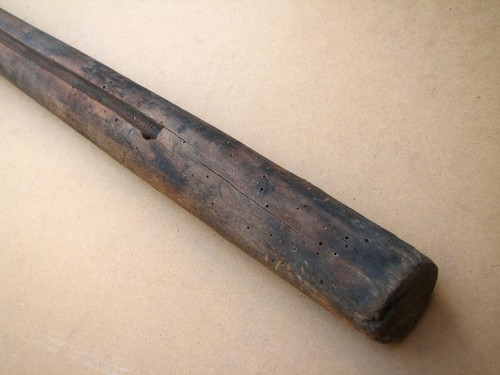 Old Antique Primitive Wooden Wood Part of Weaving Loom Warp Beam Large 19th - Picture 5 of 6