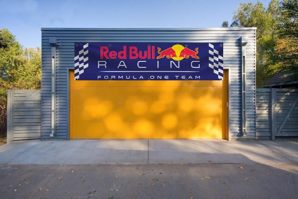 Red Bull Racing 2x8 FT Banner Motorcycle Flag for Garage Workshop