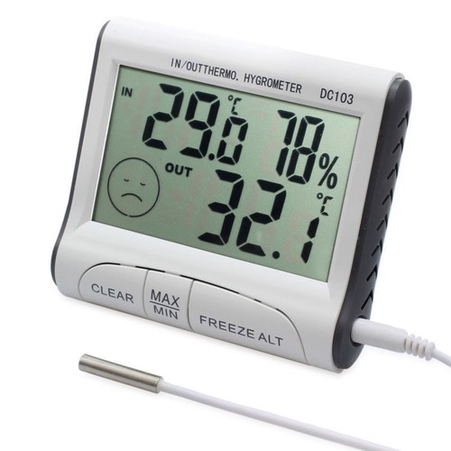 LCD Digital Innen Außen Thermometer Luftfeuchtigkeitsmesser Hygrometer