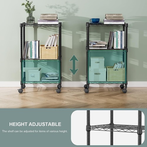 3/4/5 Shelf Wire Shelving Unit Rolling Wire Shelves with Wheel Heavy Duty Garage - Picture 4 of 32