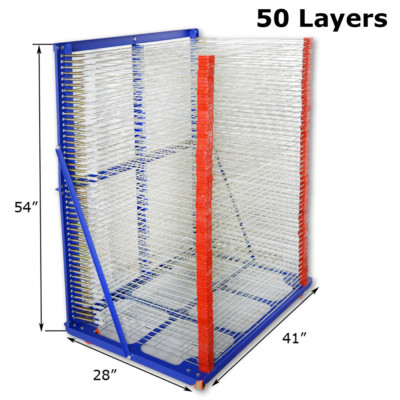 #ad 50 Layers Silk Screen Printing Drying Rack Movable Airing Shelf for Shirt Press $440.86