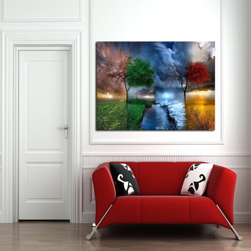 Multi Panel Print 4 Seasons Canvas 5 Piece Four Wall Art Landscape Picture - Picture 4 of 11
