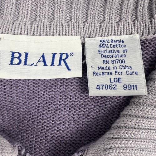De Colección Blair Suéter Chaleco Para Mujer’s L Lavanda Blanco Palomas Copos de Nieve Cremallera Completa Lila - Imagen 16 de 20