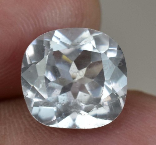 5.90 Ct Natural White Colorless Goshenite Cushion Flawless Certified Gemstone - Picture 2 of 5