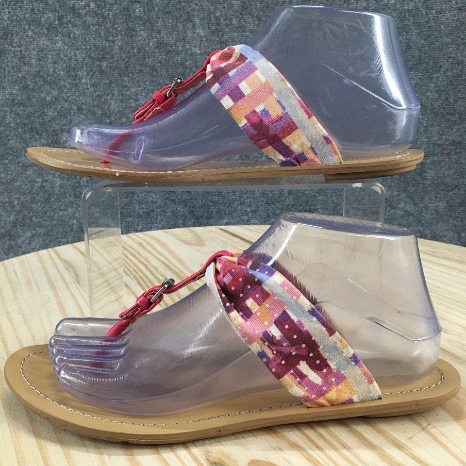 Nine West Sandals Womens 8 M Spice It Up Thong Flats Slip On Pink Casual Ope Toe - Image 2 of 4