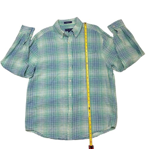 Alan Flusser Linen Blend Shirt Mens Large Multicolor Long Sleeve Button Down - Picture 6 of 7