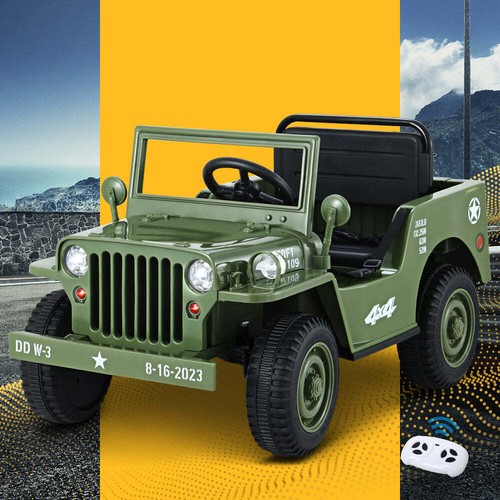 NNEDSZ Rigo Kids Ride On Car Off Road Military Toy Cars 12V Olive - Picture 8 of 8