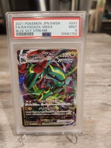 2021 Pokemon SWSH Japanese Blue Sky Stream #047 Full Art Rayquaza VMAX PSA 9