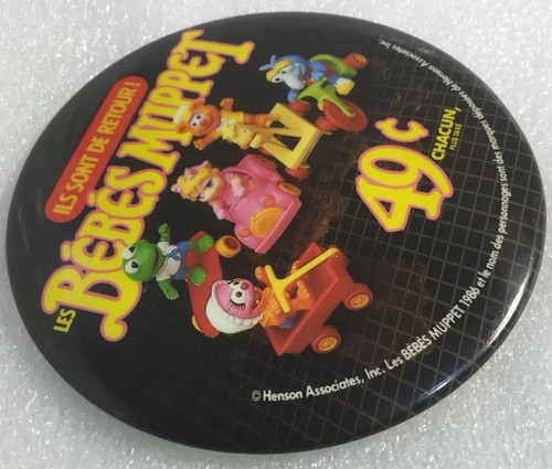 Vintage French Mc Donald's Promo Button Pinback  Baby Muppets Ancien Macaron - Picture 5 of 9