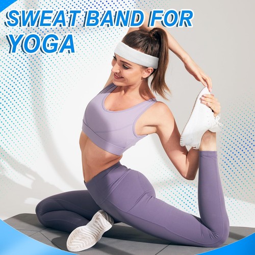 4 Pcs Sweatbands Sweat Head Bands for Men & Women Sport Headbands Moisture Wi... - Picture 6 of 7