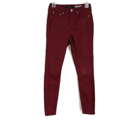 Aeropostale Womens sz Pants Solid Maroon High Waisted