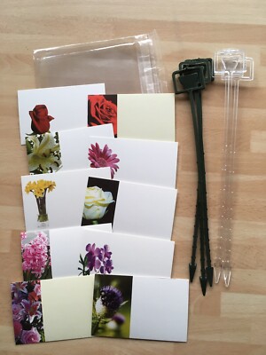 25 Plain Florist Cards Plastic Sleeves /& Card Holders Remembrance Funeral Grave