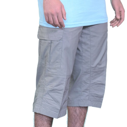 Men Long Cargo Shorts Gray - Picture 2 of 3