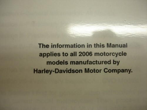 Harley Davidson 2006 motocicleta manual de preentrega y configuración P/N 99946-88 (G3) - Imagen 4 de 4