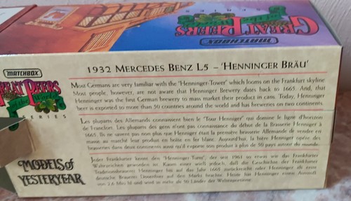 MODELS of YESTERYEAR Matchbox 1932 Mercedes Benz L5 - Henninger Brau - Picture 4 of 5