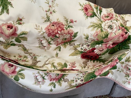 Waverly Norfolk Rose Frühling Romantik Volant überbackene rote Streifen Borte 103” x 18” - Bild 6 von 9