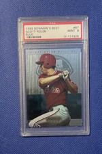 1995 BOWMAN'S BEST BLUE #87 SCOTT ROLEN PSA 9 MINT GRADED ROOKIE CARD RC M55