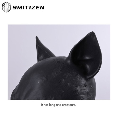 Smitizen Silicone Realistic Black Dog Head Dog Mask Pup Play for Gay and Cosplay - Picture 5 of 12