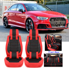 PU Leather Car Seat Cover Front & Rear Full Set Seats For Audi A3 A4 A5 A6 A7