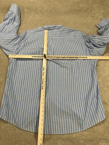 Vintage Gitman Bros Shirt Mens 17.5 35 Blue White Stripe Dress Button USA Made - Picture 8 of 11