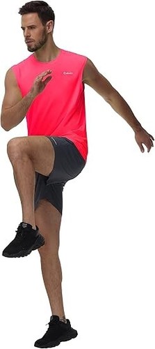 Cakulo Mens Sleeveless Shirts Muscle Tank Top Swim Workout Gym T-Shirt, Pink, XL - Picture 6 of 7