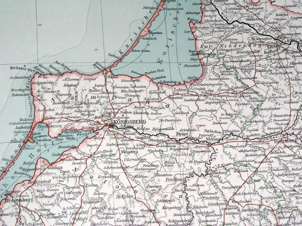 1899 ANTIQUE MAP WEST EAST PRUSSIA DANZIG KALININGRAD KÖNIGSBERG POLAND GERMANY eBay