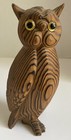  Wood Grain Lt Dk Brown Standing Owl Figurine Proud Predator Desk Display Statue