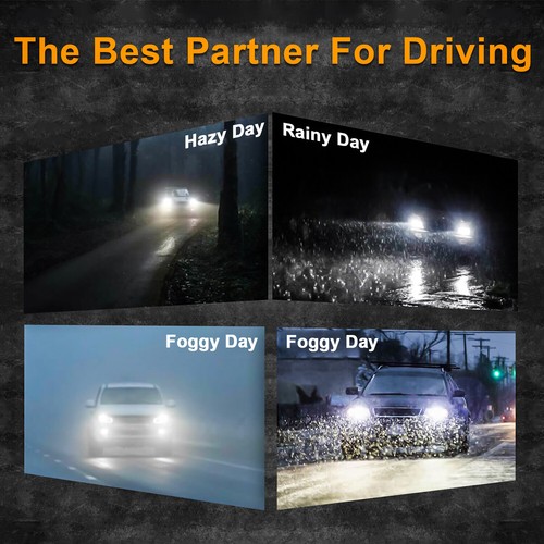 For 2005-2019 Ford F250 F350 F450 Super Duty LED Headlight Fog Light Bulbs 6000K - Picture 7 of 10
