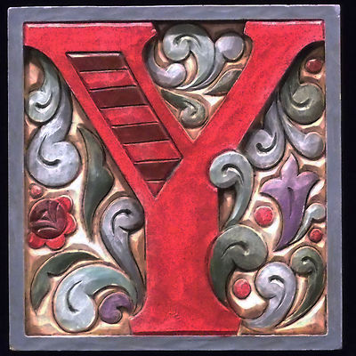JIM SHORE HEARTWOOD CREEK BY ENESCO MONOGRAM BLOCK LETTER ''Y'' NEW IN BOX