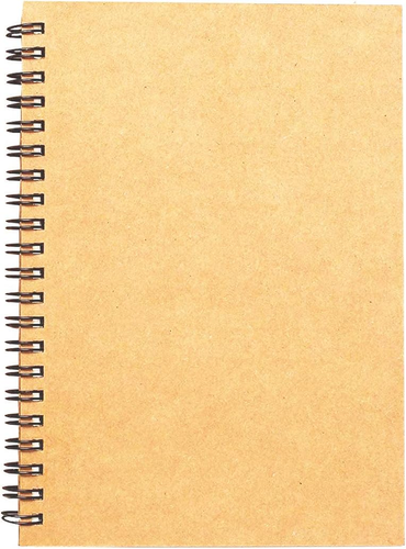 BGJRBY Spiral Sketch Book Large Notebook(Built-In Drawing Board) Kraft Cover Bla