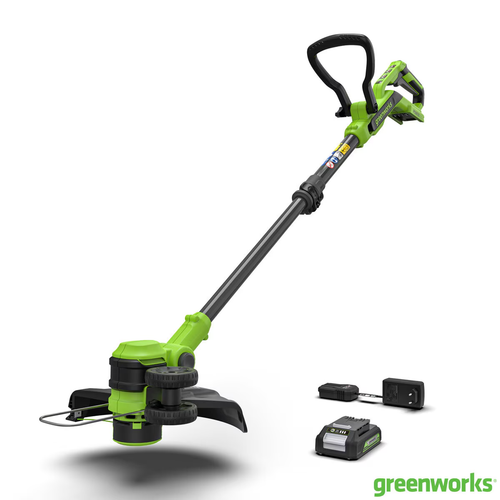 Greenworks 24V 30Cm Cordless Brushless Line Trimmer + 24V (2Ah) Battery & Charge - Picture 1 of 12